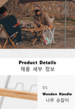 MOUNTAINHIKER Folding Iron Garbage Bag Rack With Wooden Handle, Portable Kitchen Organizer in a compact folding design