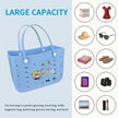 Unisex PVC Waterproof Tote Bag, Hollow-Out Beach Picnic Shopping Storage Basket for beach and picnic essentials
