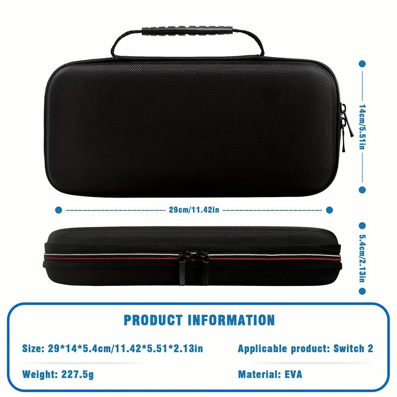 Nintendo Switch 2 Hard Shell Carrying Case, Portable Travel Bag With Protective Storage shown in a compact protective design for gaming travel