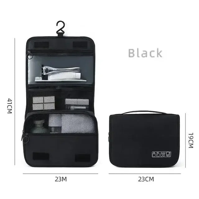 Waterproof Hanging Toiletry Bag, Portable Oxford Cosmetic Organizer With Zipper For Travel