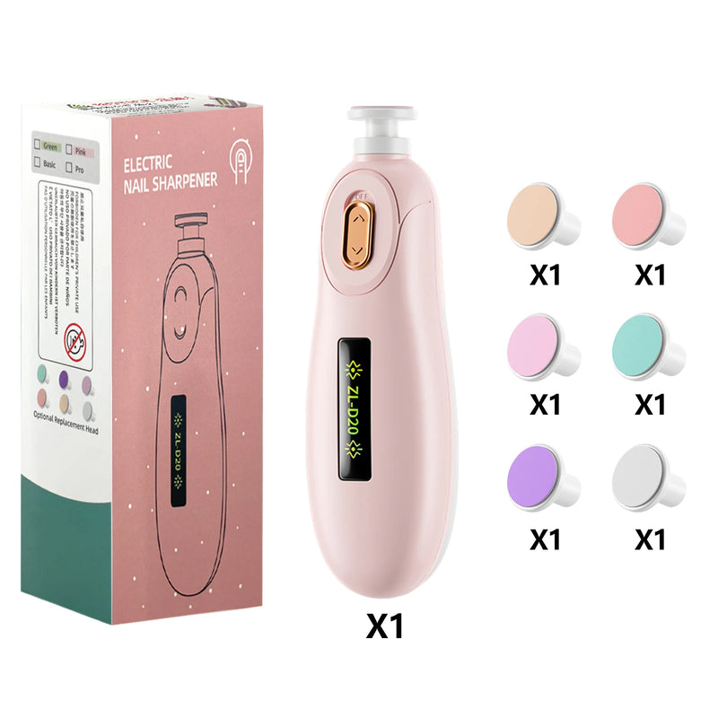 Electric Baby Nail Trimmer Kit With LED Light, Safe File For Newborns, Infants & Adults featuring built-in LED visibility