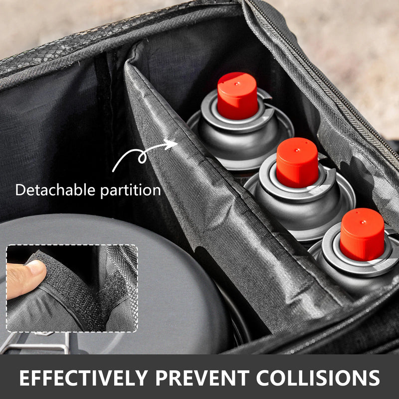 BISINNA Camping Storage Bag 26L/30L/42L, Foldable Gas Tank Organizer With Adjustable Dividers with spacious interior compartments