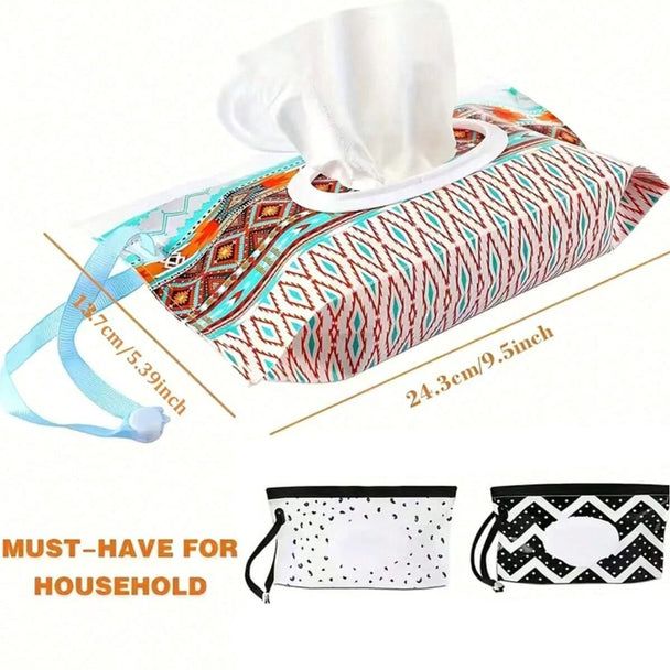 Reusable Baby Wipe Case, Travel Tissue Holder, Wet Wipes Storage Pouch, EVA Mask Bag for organizing tissues, wipes, and masks