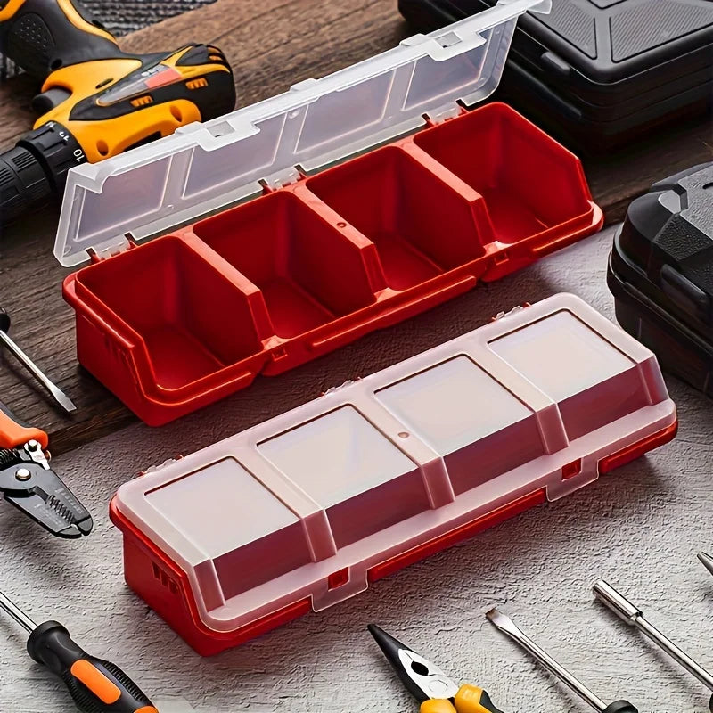 1Pc/2Pcs Multi-Compartment Plastic Organizer Box For Screws, Jewelry, Beads And Small Parts for DIY projects, sewing, and jewelry storage