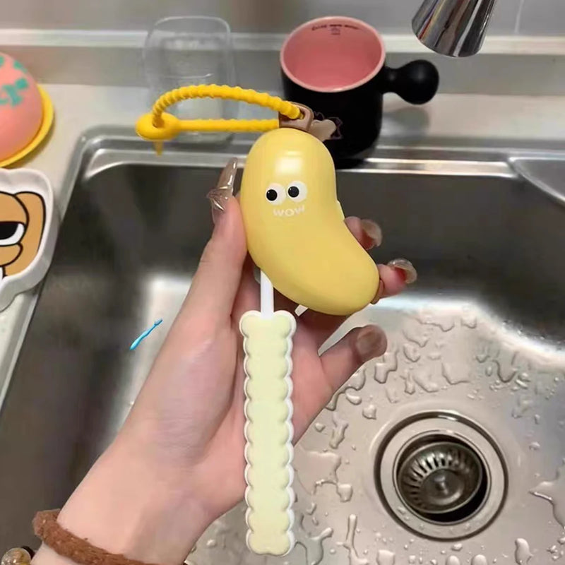 Banana Toothbrush Travel Case With Protective Cap, Toothpaste Box, Reusable ABS shown as a compact portable toothbrush holder
