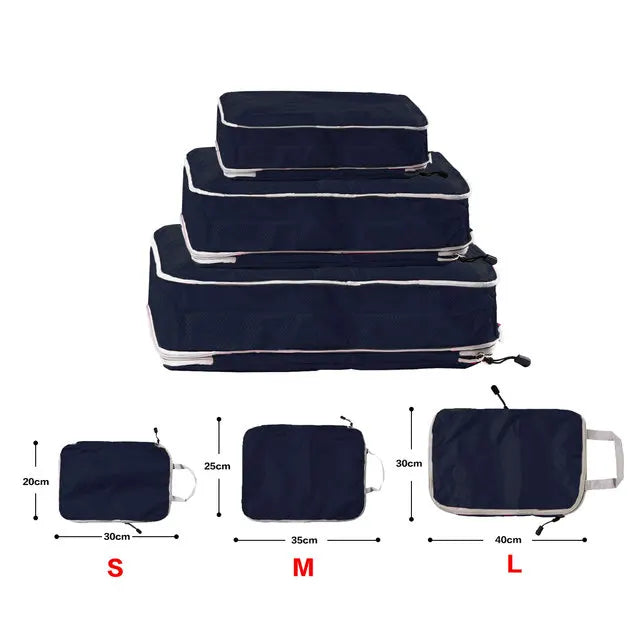Foldable Compression Packing Cubes, Waterproof Oxford Travel Bags With Handles, Luggage Organizer featuring convenient handles and space-saving compression