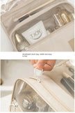 Waterproof Hanging Travel Makeup Bag, Foldable Toiletry Organizer With Hook folded for travel luggage