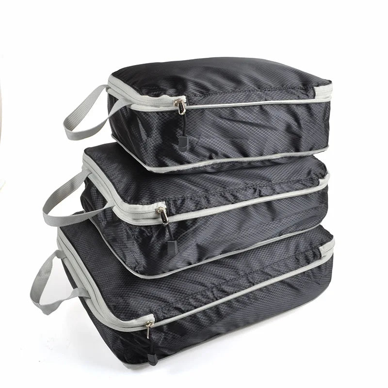Foldable Compression Packing Cubes, Waterproof Oxford Travel Bags With Handles, Luggage Organizer with durable rectangular Oxford fabric design