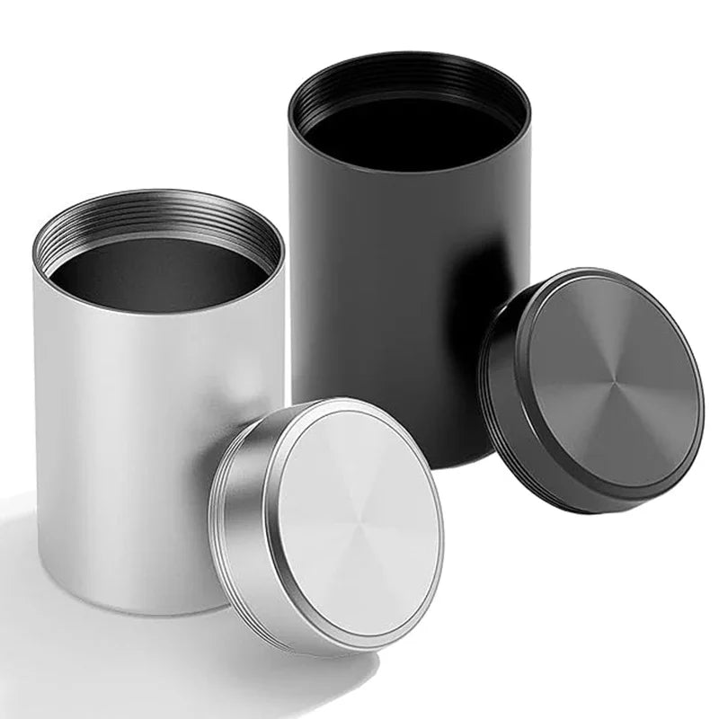 Mini Stainless Steel Airtight Storage Tin, Portable Travel Jar For Nuts Candy Tea, 4.5cm x 7cm for storing snacks, loose-leaf tea, spices, and small dry foods