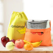 1pc Insulated Aluminum Film Produce Storage Bag, Foldable Drawstring Refrigerator Organizer with reusable polyester exterior and reflective lining