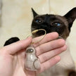 Pet Hair Memorial Keychain, Cat-Shaped Resin Storage Capsule For Cat And Dog Fur Keepsake as a thoughtful memorial gift for cat and dog lovers