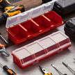 1Pc/2Pcs Multi-Compartment Plastic Organizer Box For Screws, Jewelry, Beads And Small Parts, transparent divided storage box