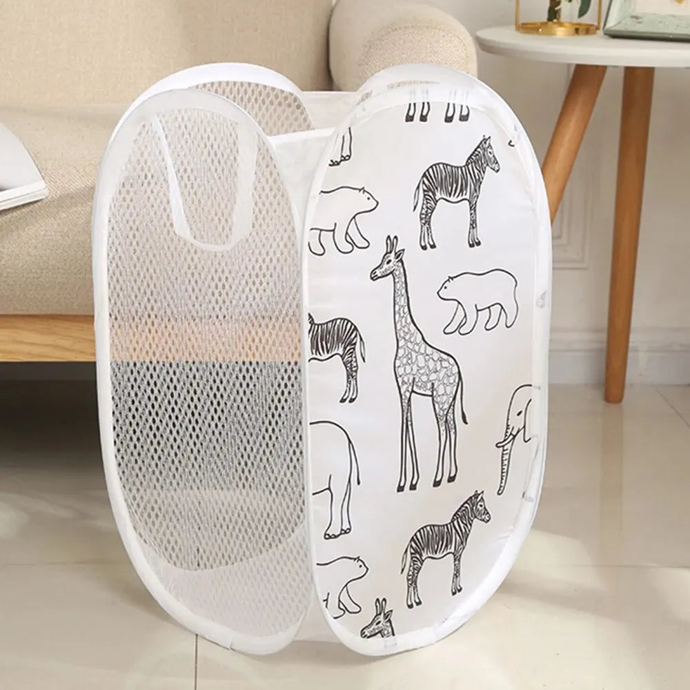 Large Mesh Laundry Hamper 30x30x48cm, Space-Saving Clothes And Home Storage Basket