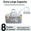Baby Diaper Caddy Organizer, Organic Cotton Storage Basket For Newborn Essentials made from soft organic cotton canvas with a structured rectangular design