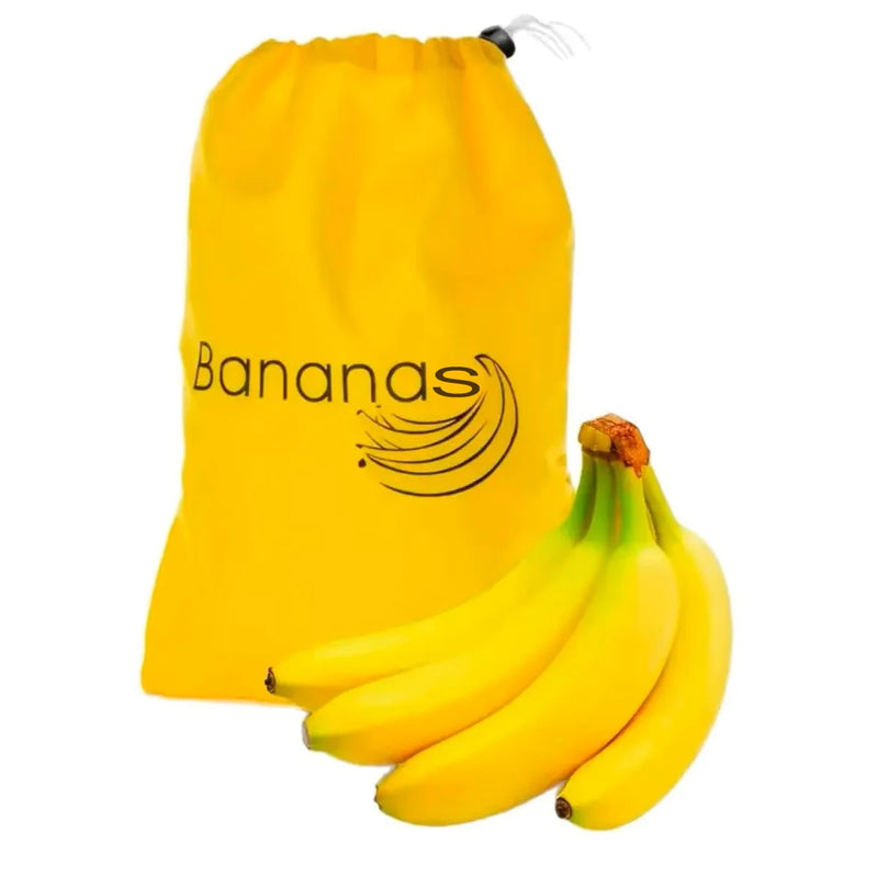 Reusable Yellow Banana Storage Bag, Drawstring Produce Keeper For Fruits & Vegetables for organizing bananas and fresh produce