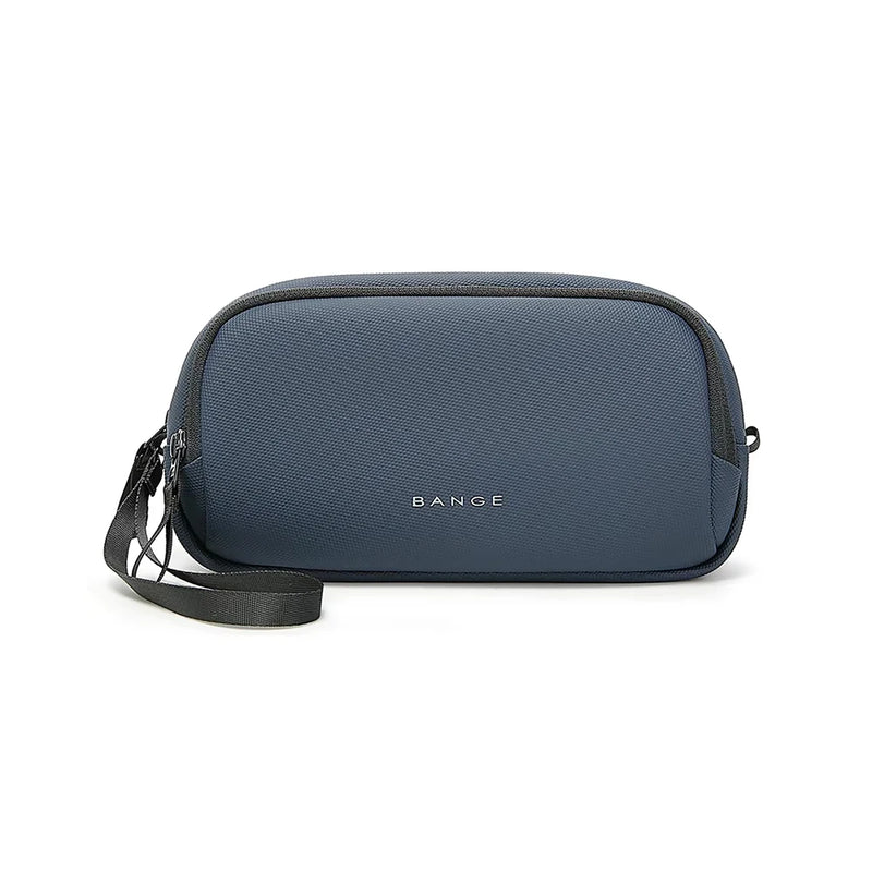 BANGE Electronics Organizer Bag, Waterproof Travel Case With USB Cable Storage For Gadgets shown with organized charging cables and tech accessories