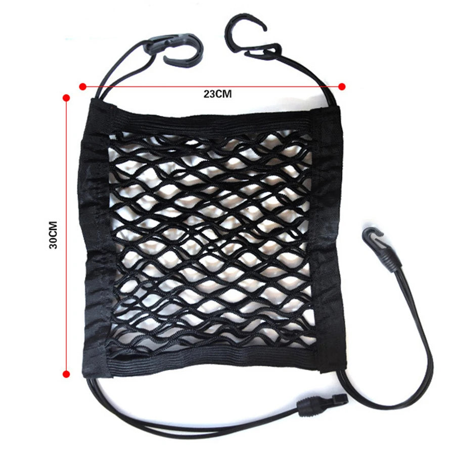 Dog Car Barrier With Automatic Storage Bag, Back Seat Safety Mesh Guard For Dogs