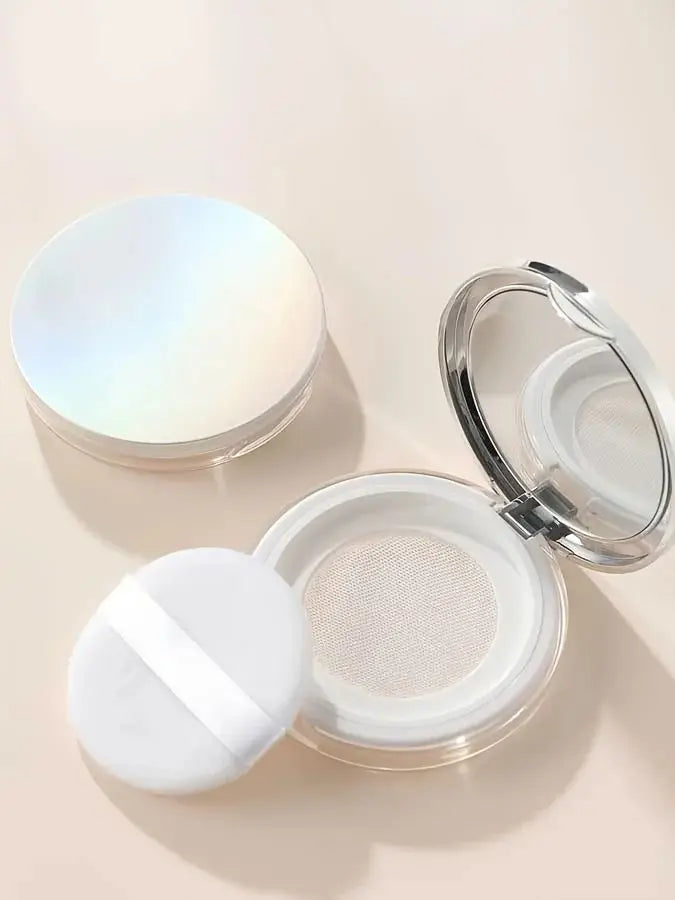 5g Ultra-Thin Loose Powder Compact With Mirror, Leak-Proof Travel Makeup Container With Elastic Net for portable loose powder storage and on-the-go makeup touch-ups