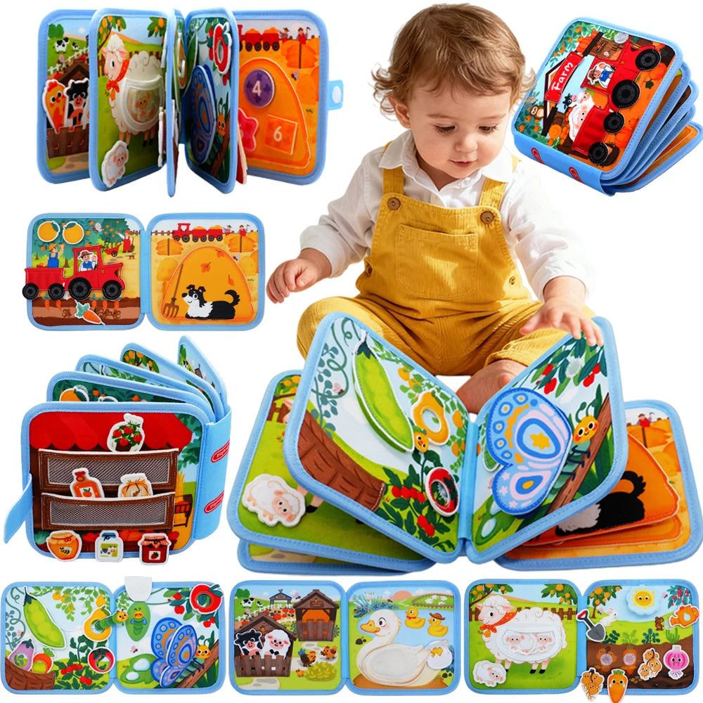 Montessori Felt Quiet Book For Toddlers Ages 3-6, 3D Activity Toy, Travel Learning Book