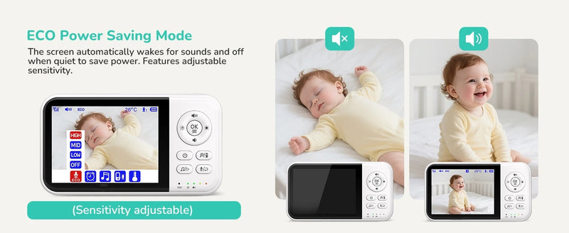 3.2-Inch Video Baby Monitor With Camera, Night Vision, 2-Way Audio, Temp, 2X Zoom & Lullabies featuring two-way audio, temperature monitoring, and 2x zoom