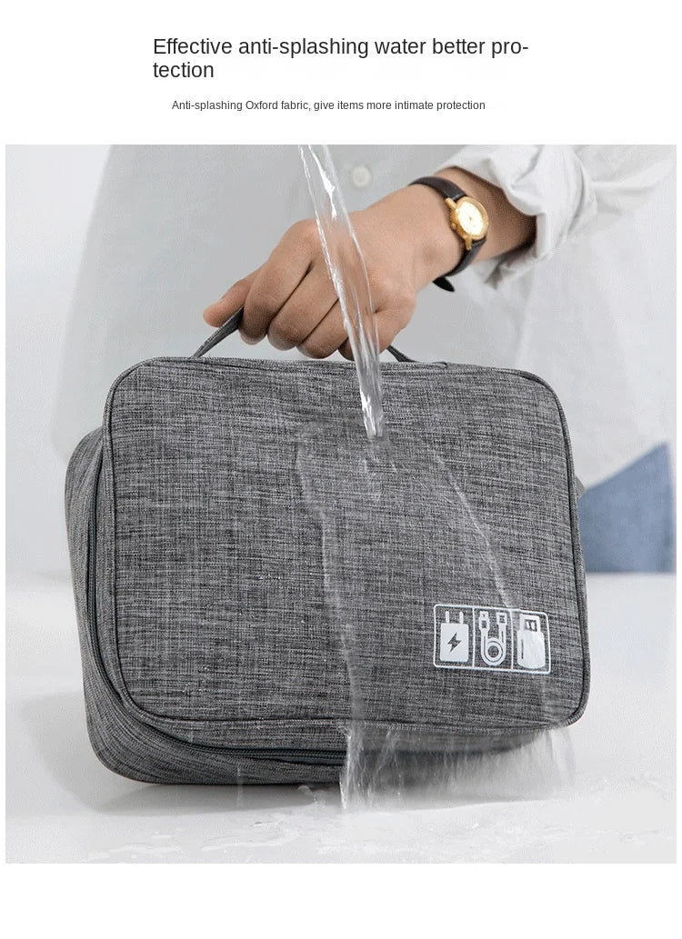 Travel Electronics Organizer Bag, Multi-Layer Oxford Cable, Charger And Tech Accessory Case for organizing cables and chargers
