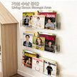 Wall-Mounted Transparent PET Book Display Rack, No-Drill Magazine Organizer For A4 Sheets shown as a clear wall organizer for books, magazines, and documents