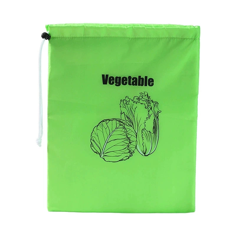 1pc Insulated Aluminum Film Produce Storage Bag, Foldable Drawstring Refrigerator Organizer for neat refrigerator and pantry storage