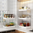 2/3-Tier Kitchen Spice Rack, Countertop Seasoning Organizer With Hooks, Plastic Storage in a compact tiered design for spices, condiments, and kitchen tools