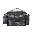 Black Fishing Tackle Shoulder Bag, Nylon Waist Pack With Fishing Rod Holder For Outdoor Sports featuring durable nylon storage and convenient rod holder
