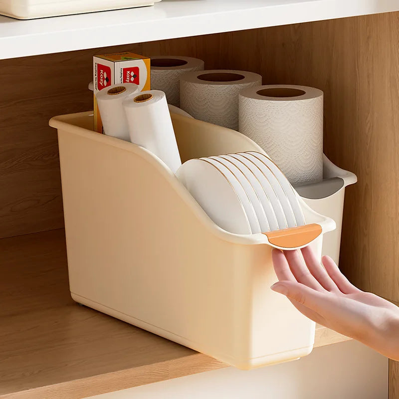 1/3pcs Multi-Functional Curved Storage Baskets, Space-Saving Plastic Organizer Boxes For Home for kitchen, bathroom, or office organization