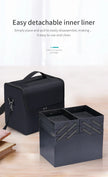 4-Tier Makeup Train Case, Portable Cosmetic Organizer, Adjustable Nail Storage Travel Bag with adjustable storage sections