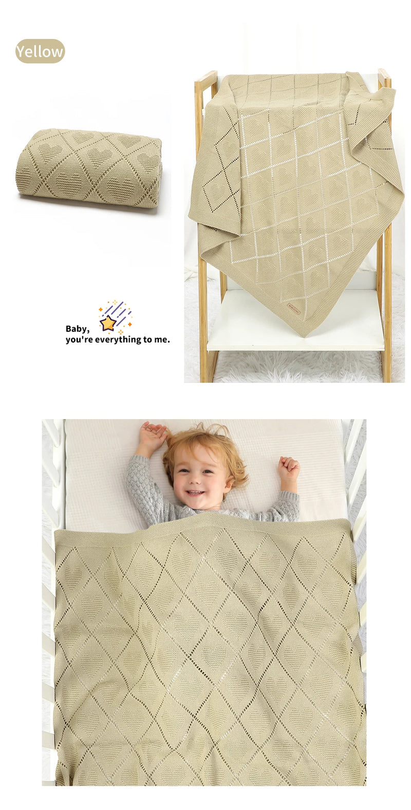 Soft Cotton Baby Blanket 90x70cm Newborn Knit Swaddle Wrap For Stroller Nursery for cozy newborn comfort