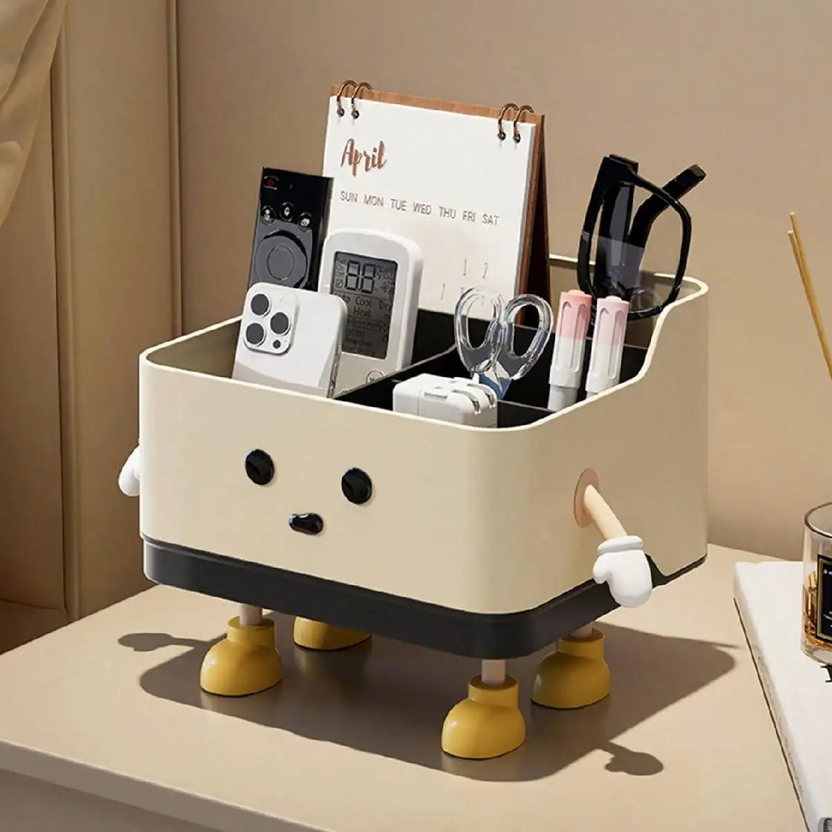 Multifunctional Desktop Storage Box, Cosmetic Organizer Shelf, Countertop Display Case With Sticker