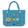 Unisex PVC Waterproof Tote Bag, Hollow-Out Beach Picnic Shopping Storage Basket shown in a casual solid-color design