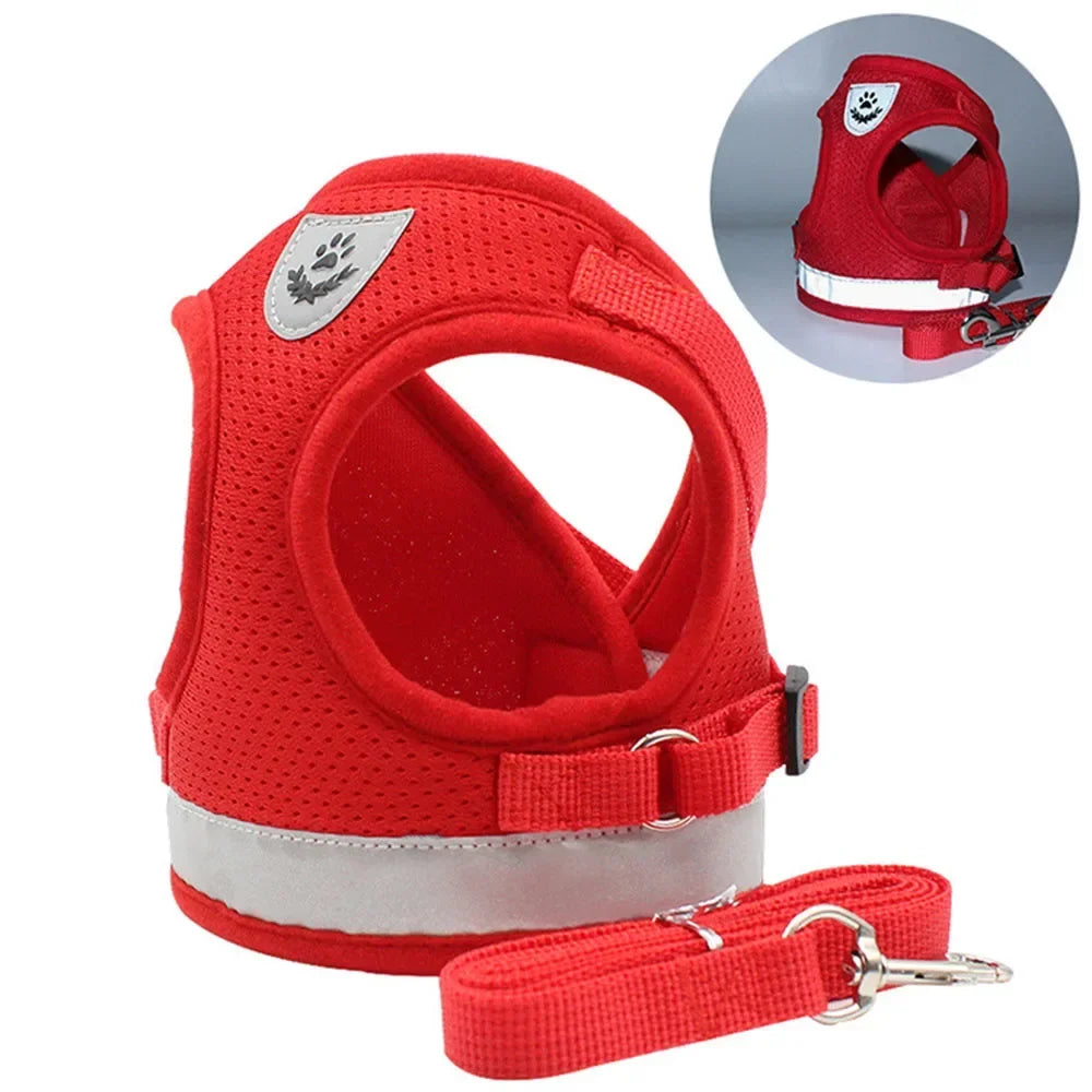 Adjustable Reflective Cat Harness And Leash Set, Breathable Mesh Vest, Escape-Proof