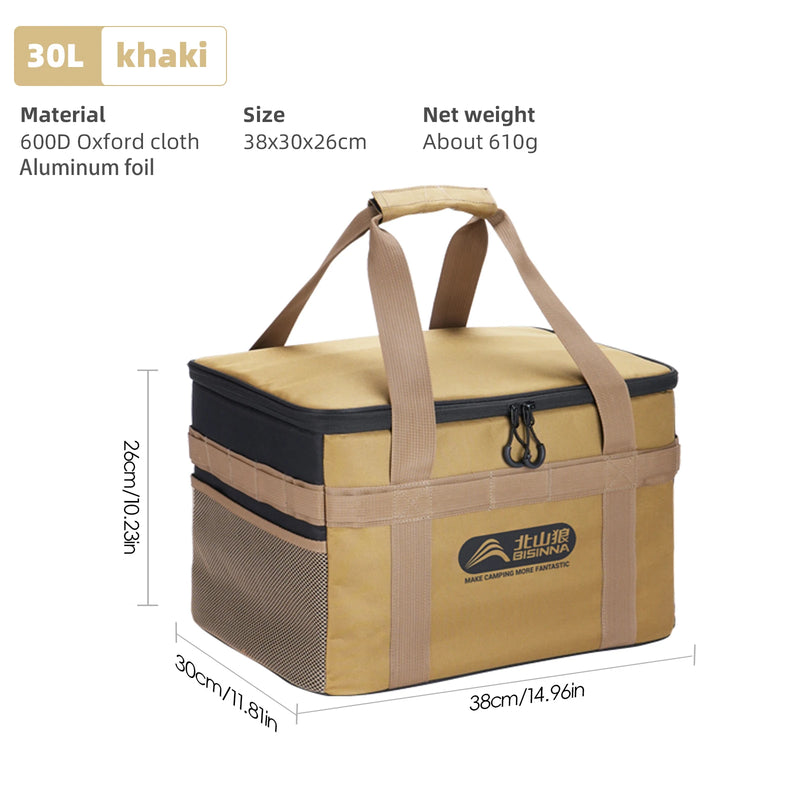 BISINNA Camping Storage Bag 26L/30L/42L, Foldable Gas Tank Organizer With Adjustable Dividers with adjustable compartments for gas tanks, cookware, and outdoor accessories