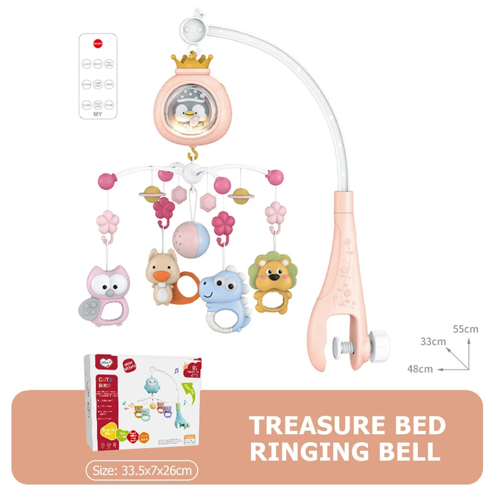 Baby Crib Mobile With Projector, Night Light, Remote Control, Lullabies And Rotating Toys