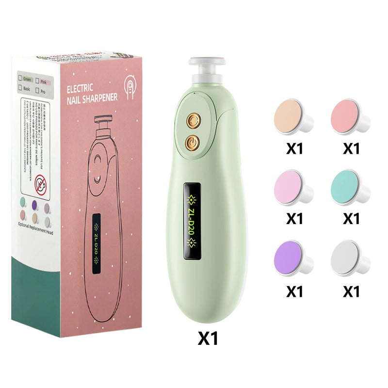 Electric Baby Nail Trimmer Kit With LED Light, Safe File For Newborns, Infants & Adults with gentle filing system