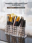 Diamond Patterned 3-Grid Transparent Storage Box, Cosmetic And Bathroom Organizer for vanity, countertop, or desk storage