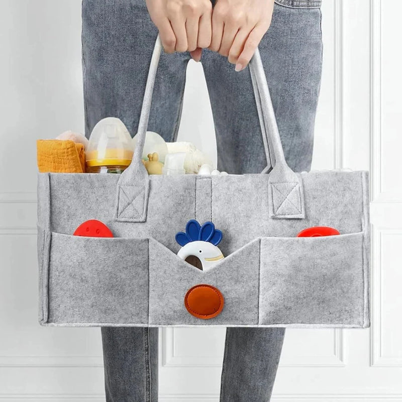 Children's Felt Diaper Storage Bag Baby Miscellaneous Toys Diapers Large Capacity Felt Diaper Bag with open top for easy access
