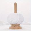 Bamboo Wood Yarn Winder Stand, Rotating Tabletop Yarn Spool Holder For Knitting And Crochet shown in natural wood finish