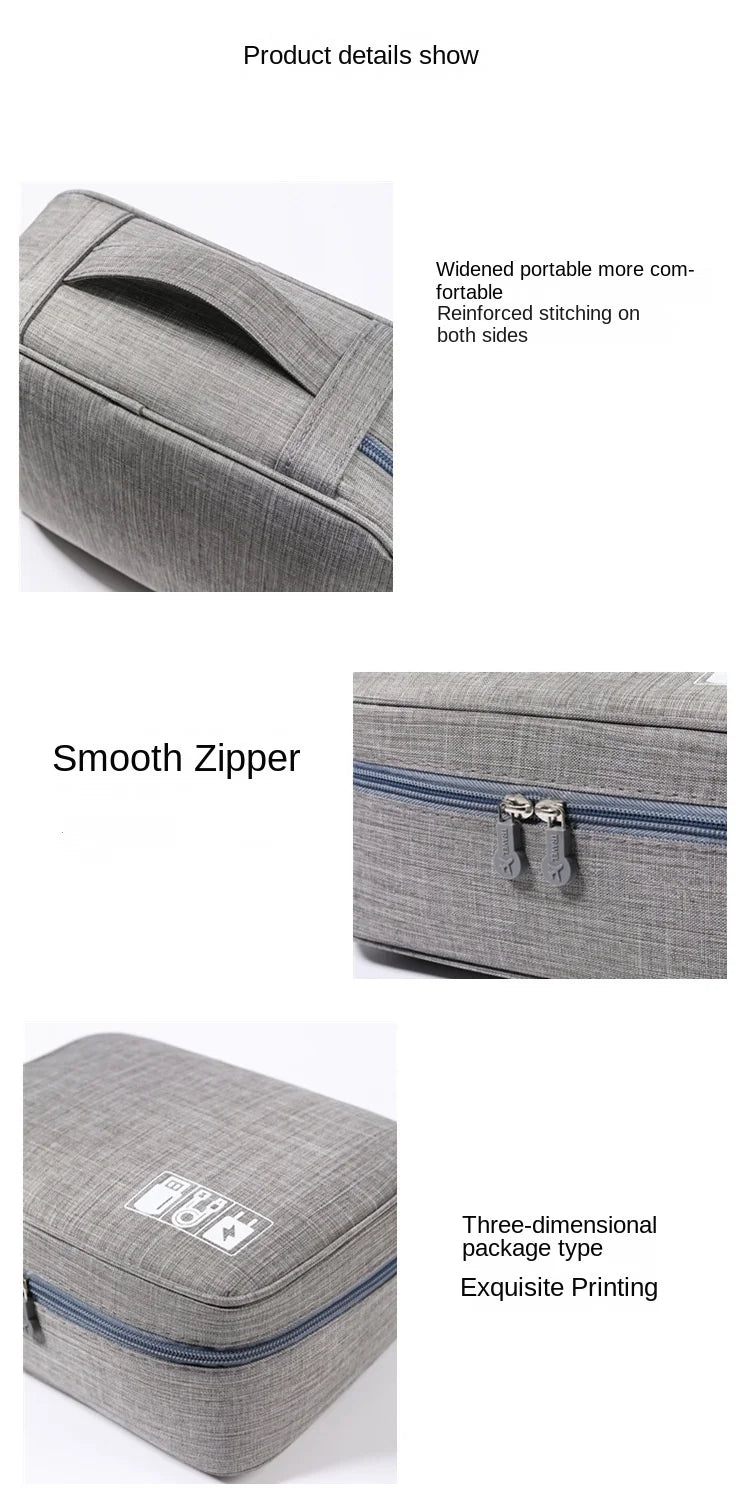 Travel Electronics Organizer Bag, Multi-Layer Oxford Cable, Charger And Tech Accessory Case for organizing cables, chargers, and tech accessories