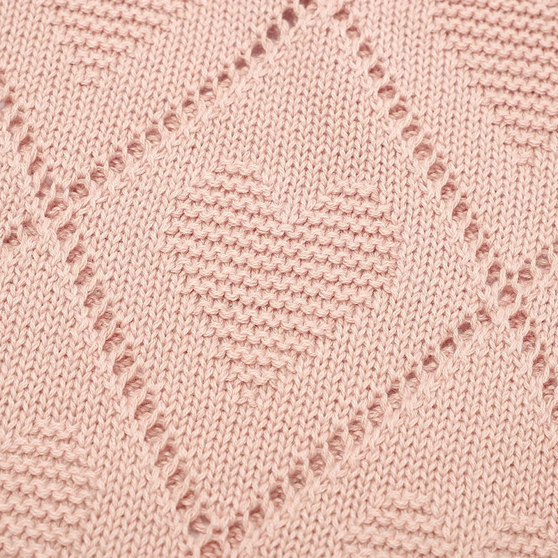 Soft Cotton Baby Blanket 90x70cm Newborn Knit Swaddle Wrap For Stroller Nursery folded product view