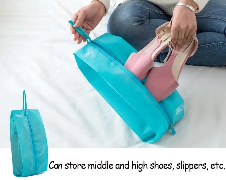 7-Piece Travel Packing Cubes Set, Waterproof PVC Luggage Organizer Bags For Clothes And Shoes for organizing clothes, shoes, and accessories
