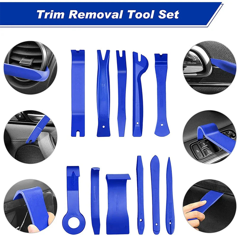 5/11/19Pcs Car Trim Removal Tool Set With Clip Pliers, Fastener Remover, Stereo Tools Kit for removing car panels, clips, and fasteners