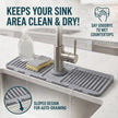 1/2Pcs Silicone Sink Caddy Tray With Drainage, Sponge Soap Holder, Space-Saving Kitchen Organizer beside a kitchen sink
