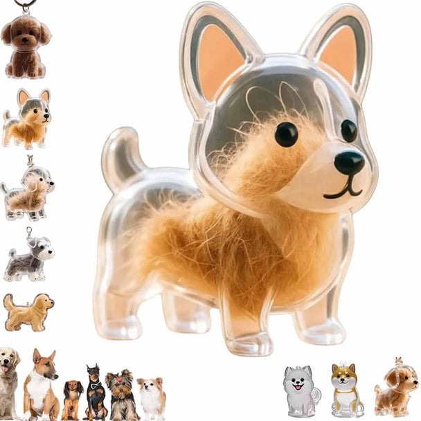 Pet Hair Memorial Keychain, Cat-Shaped Resin Storage Capsule For Cat And Dog Fur Keepsake shown as a cute transparent cat-shaped keepsake charm