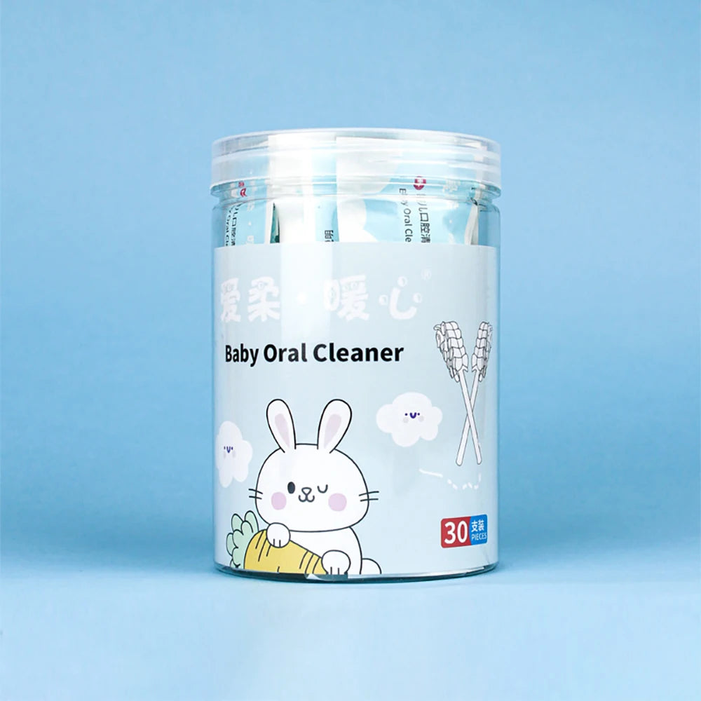 30PCS Disposable Baby Mouth Cleaning Sticks, Soft Finger Toothbrushes For Infant Oral Care
