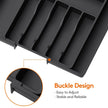 Expandable Kitchen Drawer Organizer, Adjustable 6-8 Compartment BPA-Free Utensil Tray with separate compartments for forks, spoons, and knives
