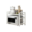 Expandable Microwave Shelf Organizer, 42-64cm Adjustable Rust-Resistant Countertop Rack with adjustable width for different microwave sizes